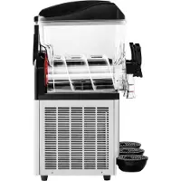 Vevor Kommersiell Frysdryckesmaskin, 15Lx3 Trippeltanks Slushmaskin, 180 Koppar Rostfritt Stål Margarita Smoothie Frysdryckesmaskin, Slushmaskin för Hemmafester Restauranger Caféer Barer