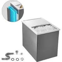 Vevor kylbox för nedsänkbar kylning, 455 x 305 x 385 mm (L x B x H) i rostfritt stål, 27,1 liters kommersiell islåda med skjutbart lock för utomhusbruk, avloppsrör ingår, för kallt vin och öl