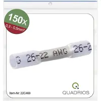 Quadrios 22C469 Skarvdon med krympslang 0.3 mm² 0.5 mm² Helisolerad Vit 1 set