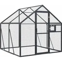 vidaXL Voljär, Antracit, 1,79X2X1,85 M, Aluminium