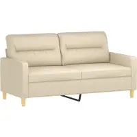 vidaXL 2-sitssoffa gräddvit 140 cm tyg