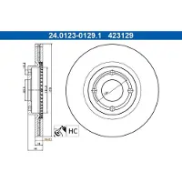Ate Bromsskiva 24.0123-0129.1, 1 stycke