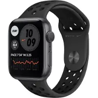 Apple Watch Nike Series 6 (GPS) - 44 mm - rymdgrå aluminium - smart klocka med Nike sportband - fluoroelastomer - antracit/svart - bandstorlek: S/M/L - 32 GB - Wi-Fi, Bluetooth - 36.5 g