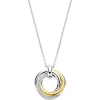 Ti sento tvåfärgad silverhalsband runt berlock 34055ZY/42