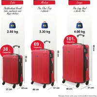 Infinity Leather Hårt skal Röd ABS 8 Hjul Bagage Resekabin Resväska