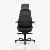 KAB Seating Kontorsstol Director, White-Line Sort fighter inkl. armstöd och nackstöd i svart läder