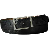 Calvin Klein Embossed Woven Square Buckle Belt
