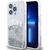 DKNY Liquid Glitter Big Logo-fodral för iPhone 15 Pro - vit