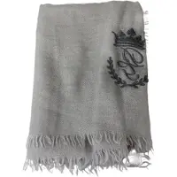 Dolce&Gabbana Herrsjal Off White DG Kronbroderi Nackwrap