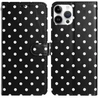 Mtp Products iPhone 16 Pro plånboksfodral med prickmönster - svart
