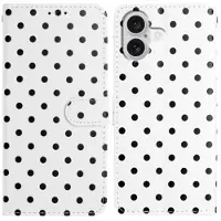 Mtp Products iPhone 16 plånboksfodral med prickmönster - vit