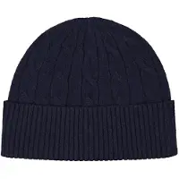 Gant för kvinnor. 4910058 Marinblå mönsterstickad mössa med flätmönster (OSFA), Casual, Ull, Klassisk, Marino