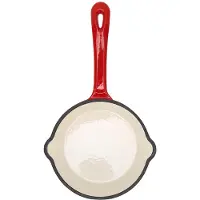 TOMTOP JMS Djup stekpanna Gjutjärn Emajl Dubbla lager Nonstick-yta Långt handtag Hållbar Robust Sautera L