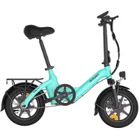 Electric Ride Bodywel T16PRO Vikbar Elcykel Med Bakre Pakethållare 36V7.8AH Batteri 250W Motor Urban Pendling E-cykel 14 Tums Däck Utomhus Elcykel blå