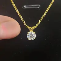 YIRAN Jewelry Äkta 1 Karat D Färg Moissanit Hänge För Kvinnor 18k Guldpläterat 100 %925 Sterlingsilver Bröllopsfest Fina Smycken Gåva gyllene