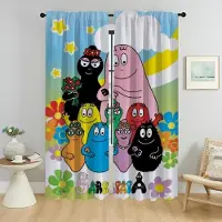 Household supplies MH Barbapapa Gardiner Barnrum Heminredning Gardiner 2 Delar Fönstergardiner Rullgardiner Avskärmning Tyll för Sovrum Vardagsrum W50xH70cmx2pcs-CL