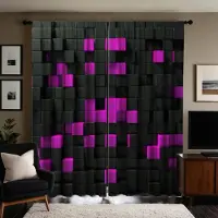Household supplies MH 2-delad HD digital black tie konvex fyrkantig Mosaikgardin Heminredningsstil dekoration vardagsrum sovrum med stång gardin W52H63inchW132H160cm