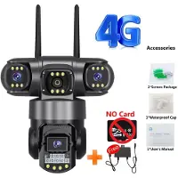 LS VISION 3 Objektiv 12MP HD WiFi-kamera Säkerhetsskydd Hemövervakningskameror Smarta Hem CCTV-kameror Utomhus Vattentät Övervakning 4G Camera