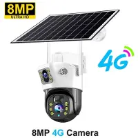 VStarcam Ny 4G Sim-kamera Solcell 8MP 4K Utomhus Lågströms Videokamera Mörkersyn Tvåvägsljud PIR V380 Pro CCTV IP-kamera Med Solpanel 8MP Camera