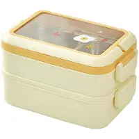 Cosy Homes Isolerad matlåda i rostfritt stål Flera fack Trendig Säker Rostfri Bento Cream White