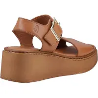 Hush puppies Beatrix Wedge läder sandaler för kvinnor Tan