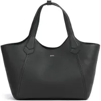 BOSS Leather tote bag with metallic logo lettering