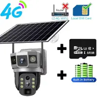 LS VISION 4K 8MP 4G Sim-kort Solbatteri Kamera Utomhus trådlös WiFi IP-kamera Dubbel lins Dubbelskärm Säkerhetsskydd Övervakning CCTV WiFi Cam