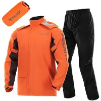 TOMTOP JMS SULAITE Motorcykel Regnkläder Set Lättvikts Åk Regnjacka Set Vattentät Andningsbar Jacka & 2XL orange