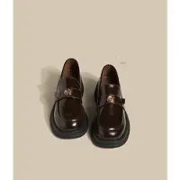 Dodge Äkta Läder Loafers Damskor Vår Nya Slip-on Mjuka Sula Pumps Brittisk Stil Läderskor Mary Jane Skor 38