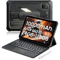 Blackview Active 7 5G Tåliga surfplattor Android 15 11-tums skärm 8+16 GB RAM 128 GB ROM Surfplatta 6600 mAh 8+128 With keyboard grå