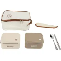 Cosy Homes 2 st 600 ml Lunchlåda med Pinnar Sked Väska Khaki Beige Spilltät Isolerad 304