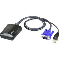 Aten KVM Adapter [1x VGA hane, USB 2.0 A hane - 1x USB 2.0 Mini-B hona] Svart