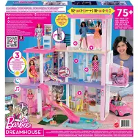 Barbie - drömhuslåda, 3 nivåer, ljus och ljud och mer än 75 tillbehör - Skyltdockatillbehör - Från 3