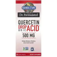 Garden of life Läkare Formulerad, Quercetin Droppar Urinsyra, 500Mg, Vegetariska Tabletter, 60 Tabletter