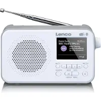 Lenco Bärbar DAB+ FM-radio med Bluetooth 2,4" TFT-display Vit