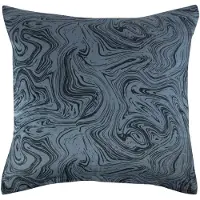 Borg Living Örngott 60x63 cm - Bomullssatin - Mörkblått marblemönster
