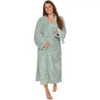 Borg Living Morgonrock - Stl. L/XL - Mintfärgad - Mjuk badrock i korallfleece -