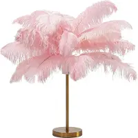 Kare Design bordslampa Feather Palm, Violett / rosa / rosè, Vardagsrum / matsal, Metall, Design, Bordslampa