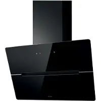Elica WISE BL/A/60 - Kåpa - vinklad skorsten - bredd: 59.8 cm - djup: 32.55 cm - utsug och återcirkulering (-) - svart glas