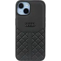 Audi Genuine Leather iPhone 14 6,1" svart/svart hårddiskfodral AU-TPUPPCIP14-Q8/D1-BK