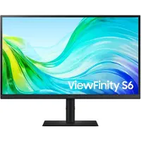 Samsung ViewFinity S6 S27F612EAU - S61F Series - LED-skärm - 27 - 2560 x 1440 QHD @ 100 Hz - IPS - 300 cd/m² - 1000:1 - 5 ms - 2xHDMI, DisplayPort - svart