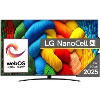 LG 86NANO81A3A - 86 Diagonal klass Nano81 Series LED-bakgrundsbelyst LCD-TV - Smart TV - webOS - 4K UHD (2160p) 3840 x 2160 - HDR - Direct LED, Nano Cell AI Display