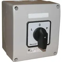 Spamel växelkontakt L-O-P 100A i kapsling med vred svart (SK100-3.8368OB18)