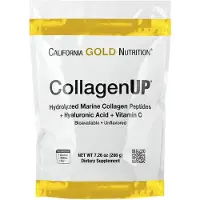 California Gold Nutrition , CollagenUP, Hydrolyserad Marin Kollagenpeptider med Hyaluronsyra och Vitamin C, Osmakron, 7,26 oz (206 g)