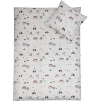 Licens Sängkläder med djur - 100% bomull - Juniorpåslakanset 100x140 cm - bondgårdsmotiv