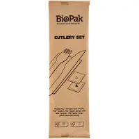 Duni Bestickpåse 5/1 med träkniv/gaffel/servett/salt/peppar, 250 pk/krt