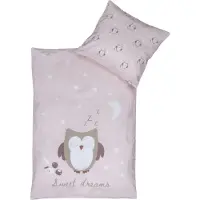 Nordstrand Uggle bäddset - 100% bomull - Baby 70x100 cm - Ljusrosa