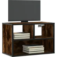 vidaXL Tv-bänk rökfärgad ek 60x31x39,5 cm konstruerat trä och metall