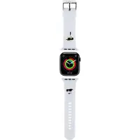 Karl Lagerfeld 3D-gummi Karl&Choupette Heads armband till Apple klocka 38/40/41mm - vit