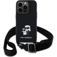Karl Lagerfeld Saffiano Crossbody Strap Metal Karl And Choupette Iphone 15 Pro Telefonfodral